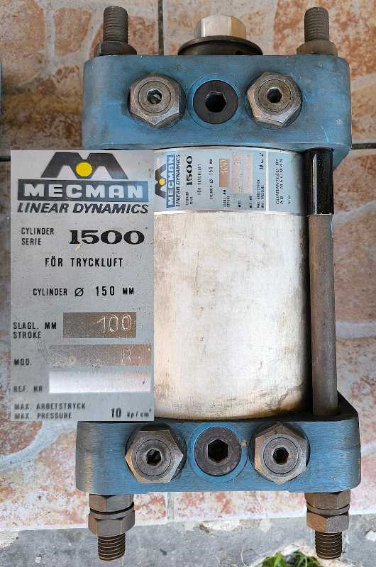 MECMAN-1500 - pneumatický válec, cylinder d=150mm   .. použitý / used   .. cena na dotaz / price on request