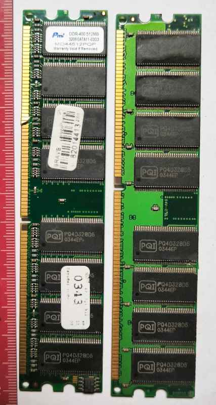 MEMORY-015 - paměťový modul DDR400 512MB MD44512PQP,  dle foto .. použitý / used  .. cena na dotaz / price on request