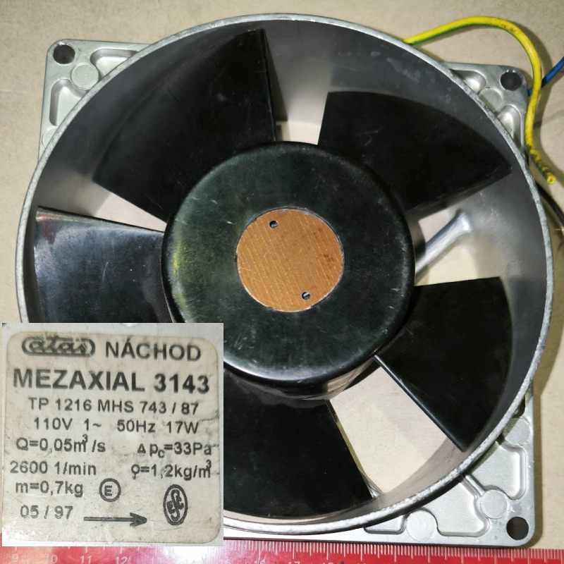 ventilátor MEZAXIAL 3143, 110V 50Hz 17W,  starší, z demontáže, otestován   .. cena na dotaz / price on request