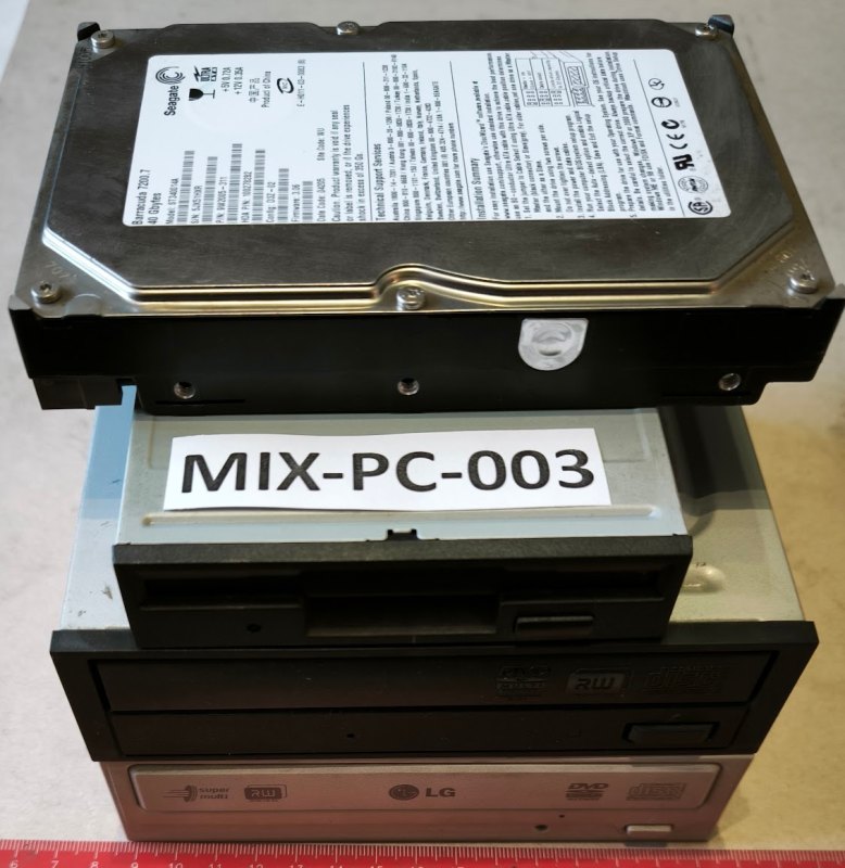 MIX-PC-003 - mix mechanik (CD, DVD, .. FDD), HD .. na náhradní díly, dle foto