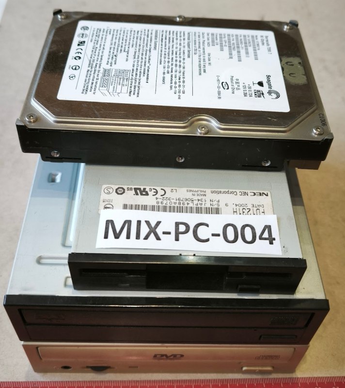 MIX-PC-004 - mix mechanik (CD, DVD, .. FDD), HD .. na náhradní díly, dle foto