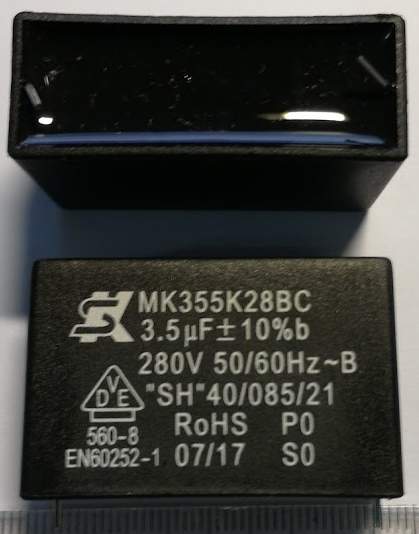 MK355K28BC - 3,5uF 280V 50/60Hz, krátké vývody