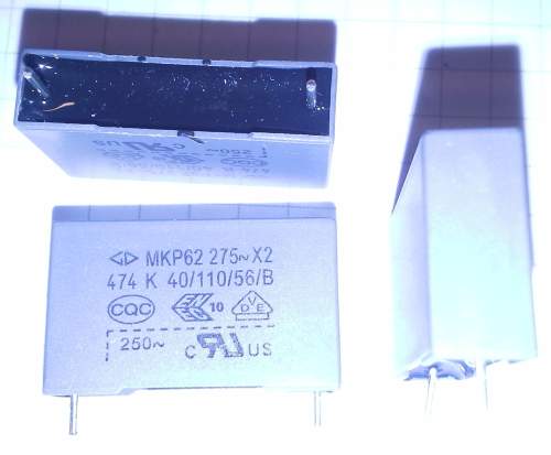 C - MKP62 275VAC 474nF 10% RM22,5 X2  .. balení 50ks za 100Kč