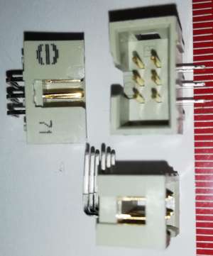 MLW06A - IDC vidlice rozteč 2,54mm, 2x3pin do DPS/90° .. balení 40ks za 100Kč .. šedá