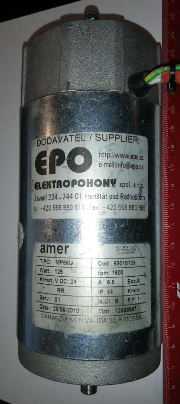 motor AMER MP56L 125W 24Vdc Rpm:1600 code:6901613E .. použitý / used   .. cena na dotaz / price on request