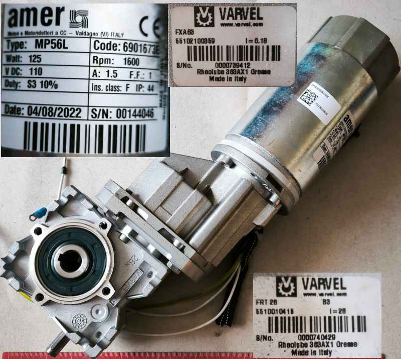motor AMER MP56L 110Vdc 125W sestava  .. použitý / used  .. cena na dotaz / price on request (004)