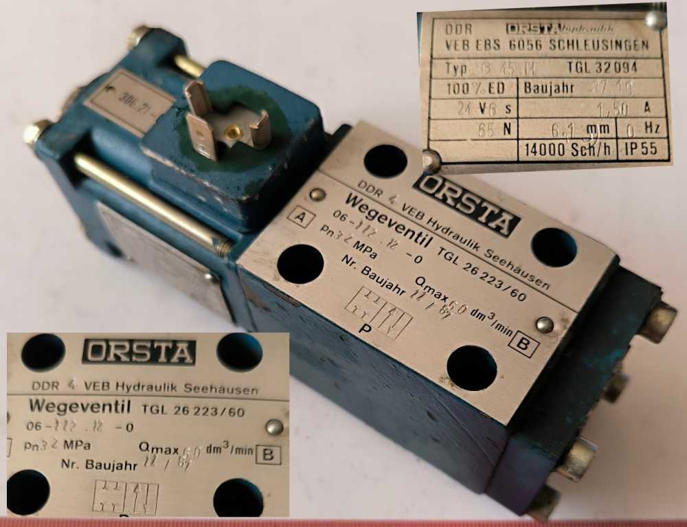 ORSTA wegeventil 06-112.12-0 + G45H 24V    ... cena na dotaz / price on request