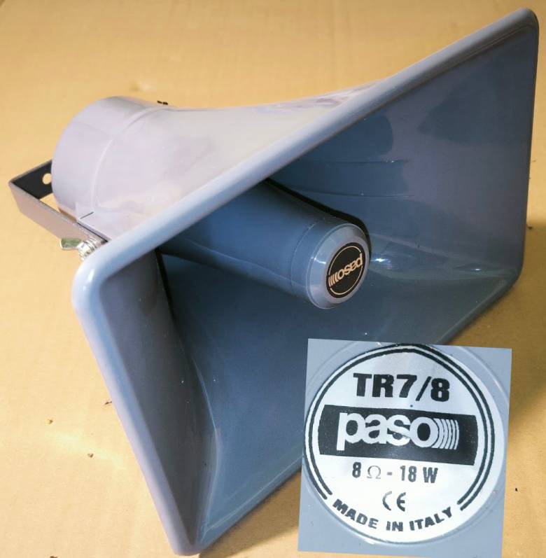 horn speaker PASO TR7/8, 8 ohm 18W, 260x155mm, hl. 230mm