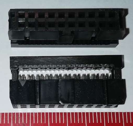 není skladem - PFL20 - IDC zásuvka rozteč 2,54mm, 2x10pin na kabel  .. balení 25ks za 75Kč