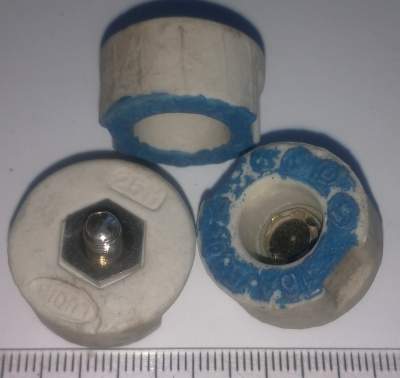 pojistková dotek 20A, starší, modrý  .. balení 24ks za 90Kč