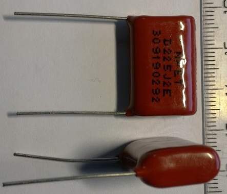 2u2/250V  Svitkový kondenzátor , 5%, DEKI .. balení 100ks za 90Kč