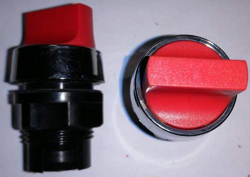 T10B ovládací hlavice 3polohy - červená