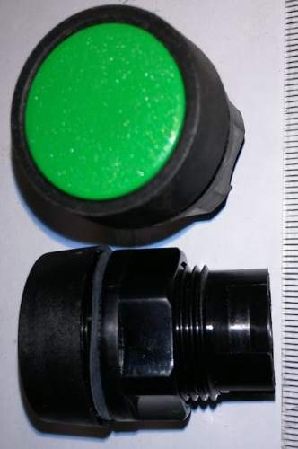 ovládací hlavice zelená, tlačítko
