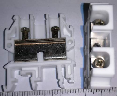 řadová svorkovnice RSA 1,5A bílá .. balení 23ks za 50Kč