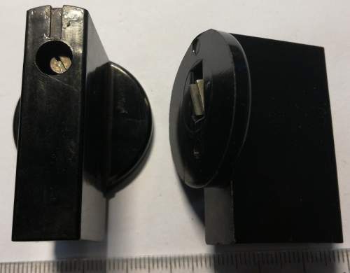 knoflík - hranatý k VS10, VS16, OBZOR, černý, starší