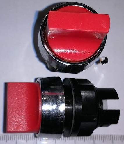 T10G RU - otočná hlavice 2 polohy - rudá