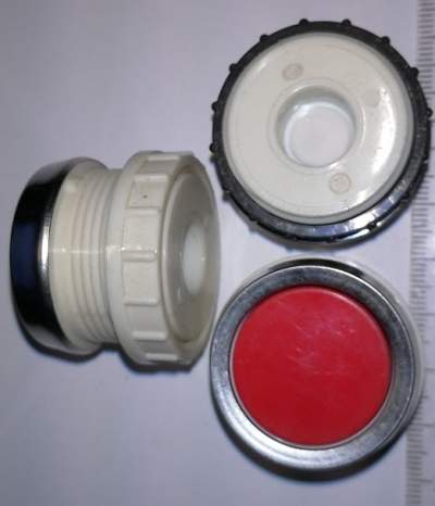 T6 tlačítková hlavice červená, bez pacek