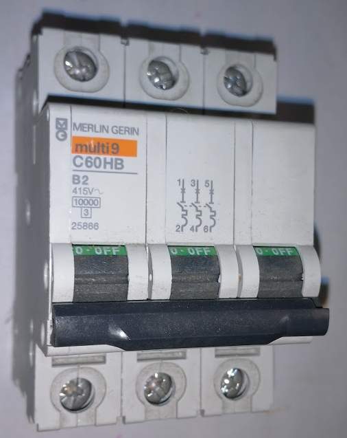 jistič MERLIN GERIN multi9 C60HB B2 3pol.