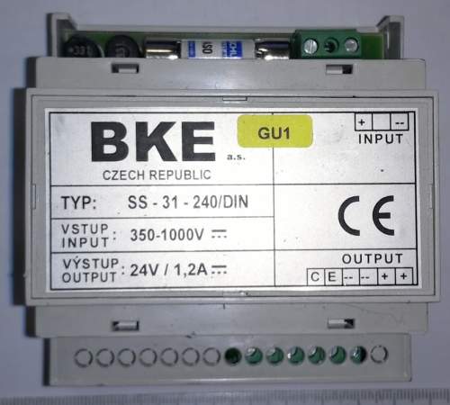 DC/DC MĚNIČ SE VSTUPNÍM NAPĚTÍM 350-1000 V - l BKE SS-31-240/DIN  .. cena na dotaz / price on request