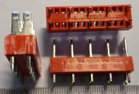 Flat connector strip 5pin - 75870907 - 900-S-7,5/05 - WECO ... balení 10ks za 100Kč