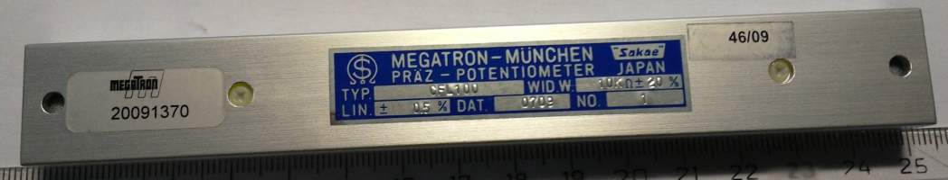 CFL100 - 10k 20% - linear motion potentiometer - MEGATRON SAKAE.. cena na dotaz / price on request