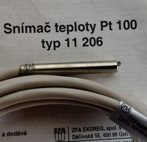 snímač teploty Pt100, typ 11206, kabel 4m