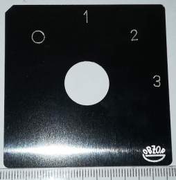 štítek přepínače OBZOR  60x60, 0-1-2-3 typ2