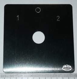 štítek přepínače OBZOR 60x60, 1-0-2  .. 45°