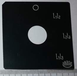štítek přepínače OBZOR 60x60, 0-l1l2-l2l3-l1l3