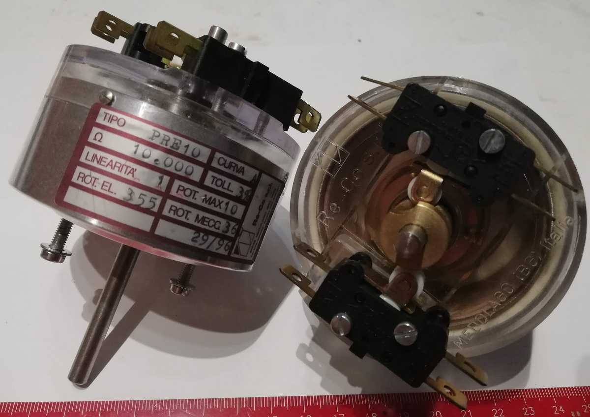 PRE10-10000 - Re-Co s.r.l. - snímací potenciometr 360°, 10k, s vypínači    .. cena na dotaz / price on request