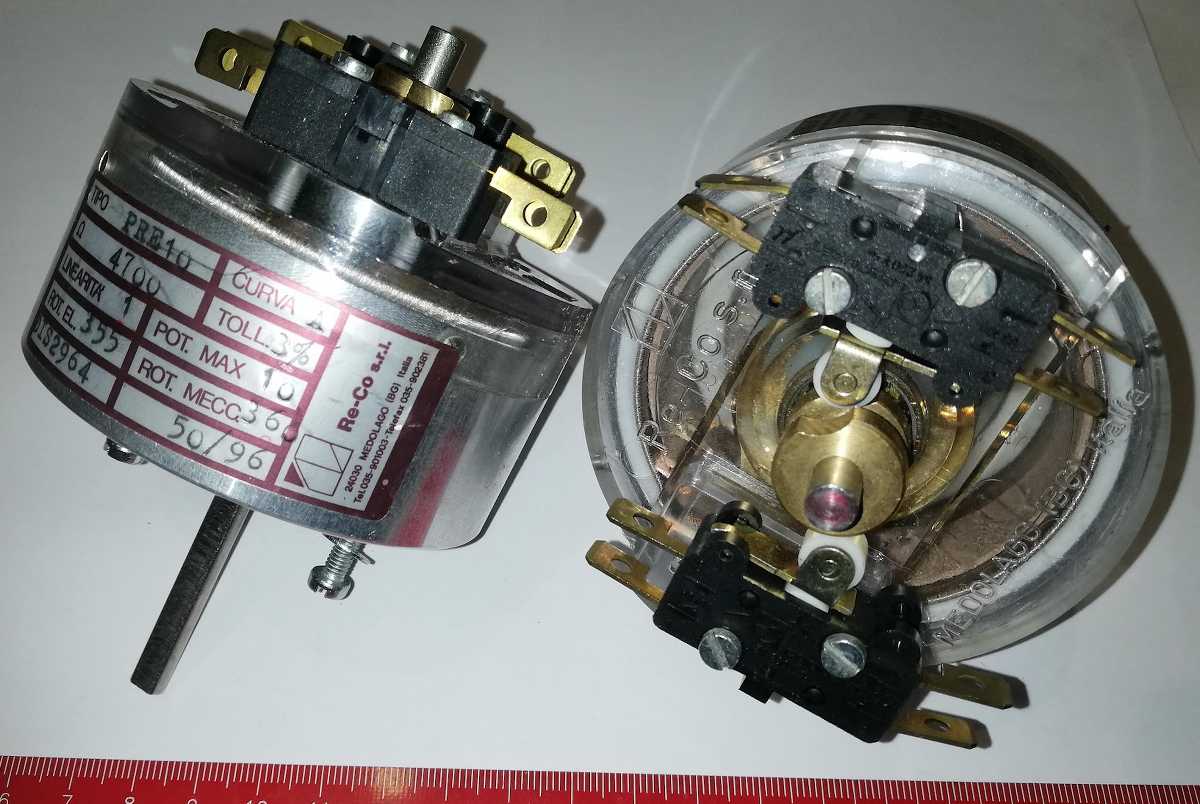 PRE10-4700 - Re-Co s.r.l. - snímací potenciometr 360°, 4k7, s vypínači    .. cena na dotaz / price on request