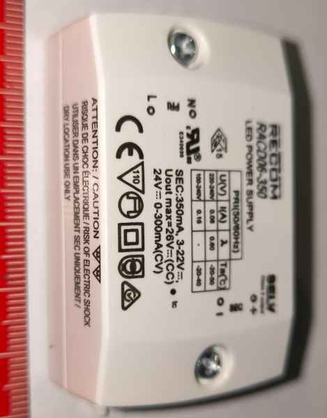 Recom Lighting RACD06-350 Constant current LED driver 6 W 350 mA 22 Vdc