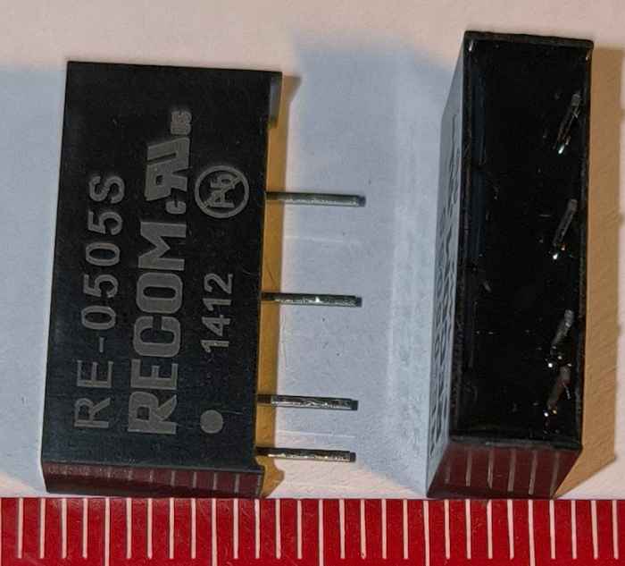 RE-0505S - RECOM - Isolated Through Hole DC/DC Converter, ITE, SIP, 1:1, 1 W, 1 Output, 5 V