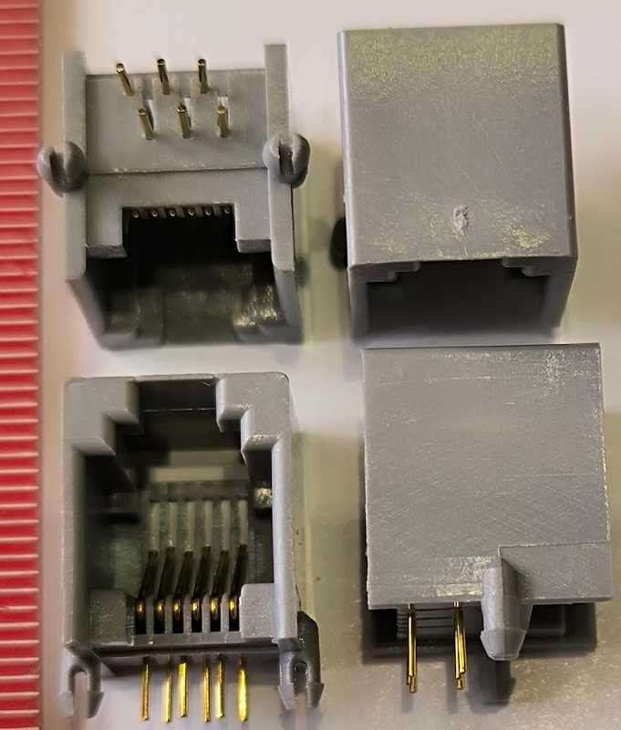 RJ12GPCB-M telefonní konektor do DPS