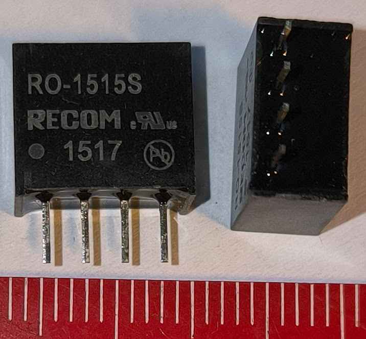RO-1515S - RECOM - DC/DC Converters - Through Hole 1W DC/DC 1kV UNREG 15Vin 15Vout
