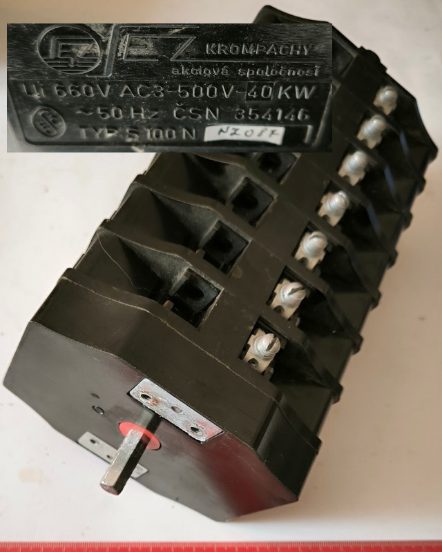 přepínač typ S100N NZ087 - Ui660V AC3-500V-40kW   .. cena na dotaz / price on request