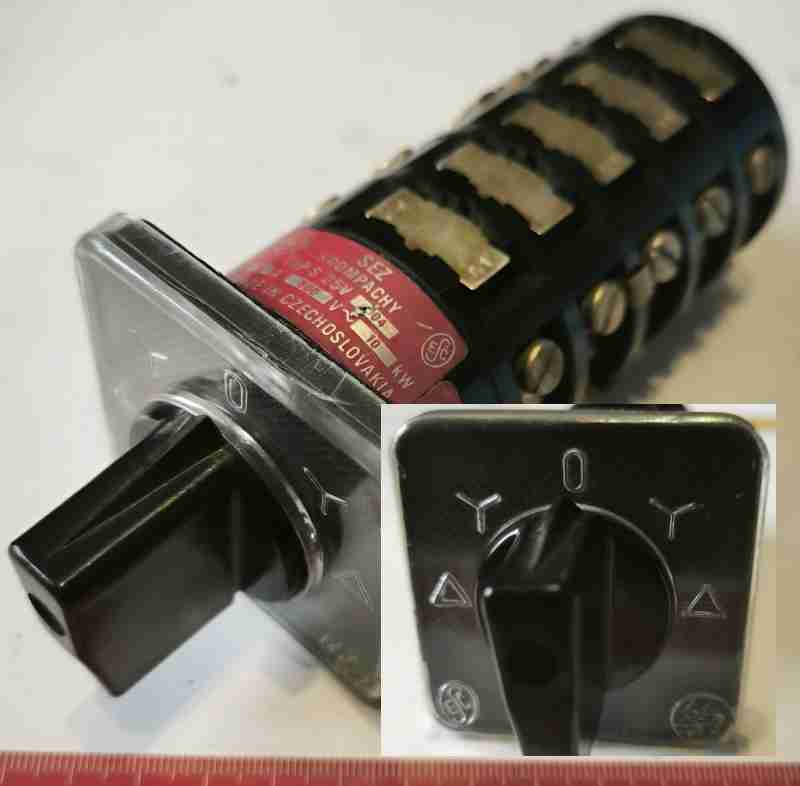 přepínač S25V04, 5 pozic, s knoflíkem, jako nový   .. cena na dotaz / price on request