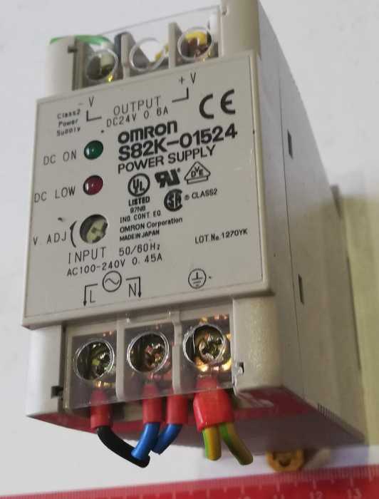 zdroj OMRON S82K-01524 - 24V 0,6A na DIN .. použitý/used  .. cena na dotaz / price on request