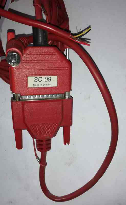 PLC programming data download cable SC09 / SC-09 FX A PLC serial cable for Mitsubishi FX0S / FX1S / FX0N / FX1N / FX2N / 3U  .. použitý / used .. nekompletní