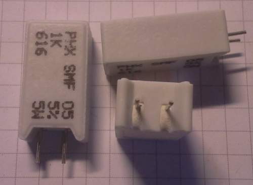 R drátový, tmelený 1k 5W 5%  .. balení 25ks za 90Kč