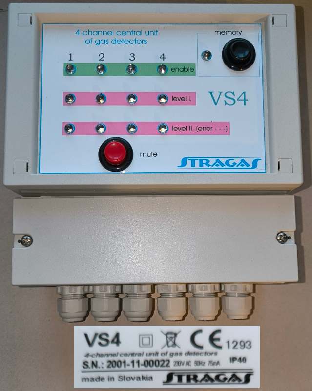 STRAGAS VS4 - Centrální jednotka 4kanal pro snímače plynu .. cena na dotaz / price on request