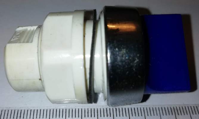 T6B/22 - ovládací hlavice provedení B, 3  polohy - modrá