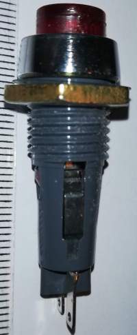 signální svítidlo T6e/12 se žárovkou T5,5 24V/0,05A - cervena