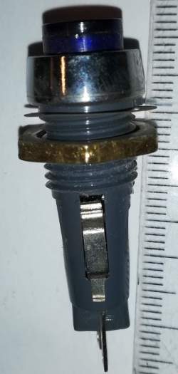 signální svítidlo T6e/12 se žárovkou T5,5 24V/0,05A - modrá