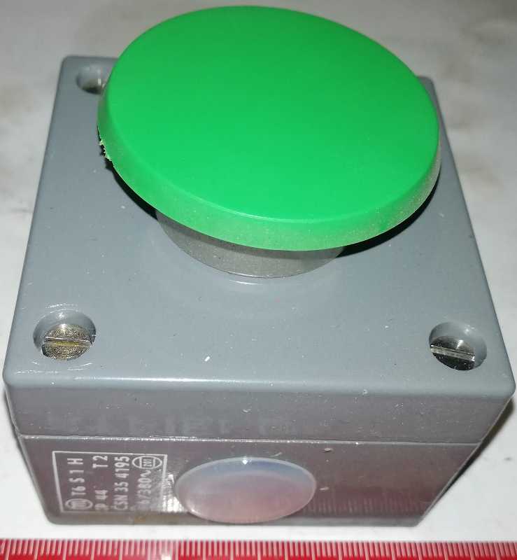 Ovládací skříň T6S1H IP44  .. zelená hlavice, nové, včetně spínací jednotky T6Z111