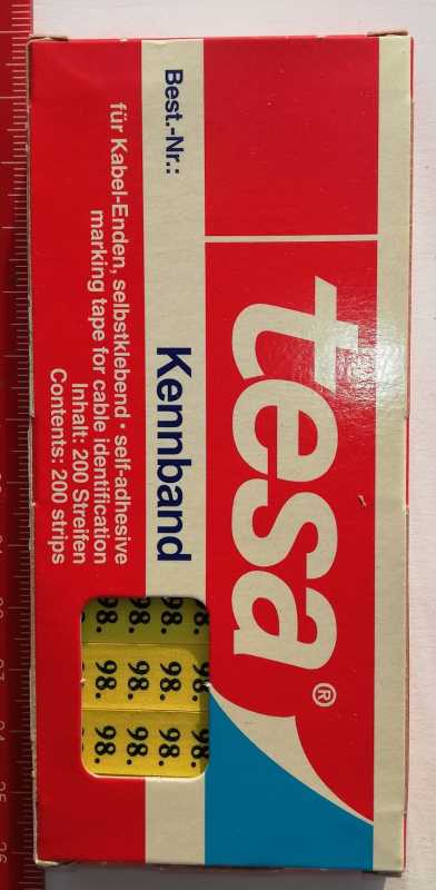 TESA 64971790 - identifikační páska na kabely  .. balení 200 pásek (strips)  ..  číslo 90