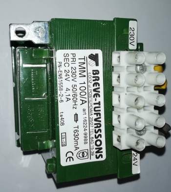transformator TMM 100/A 230V/24V 4,1A BREVE-TUFVASSONS -  .. použitý/used  .. cena na dotaz / price on request