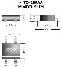 S125-SLIM DIOTEC - Single-phase bridge rectifier .. pásek 250ks za 90 Kč