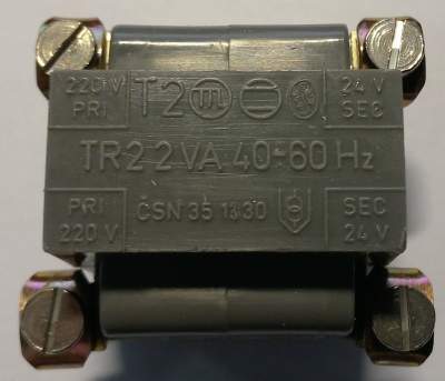 TR2-2VA, šedý, starší .. trafo 220/24V 2VA 40-60Hz .. dle foto (005)