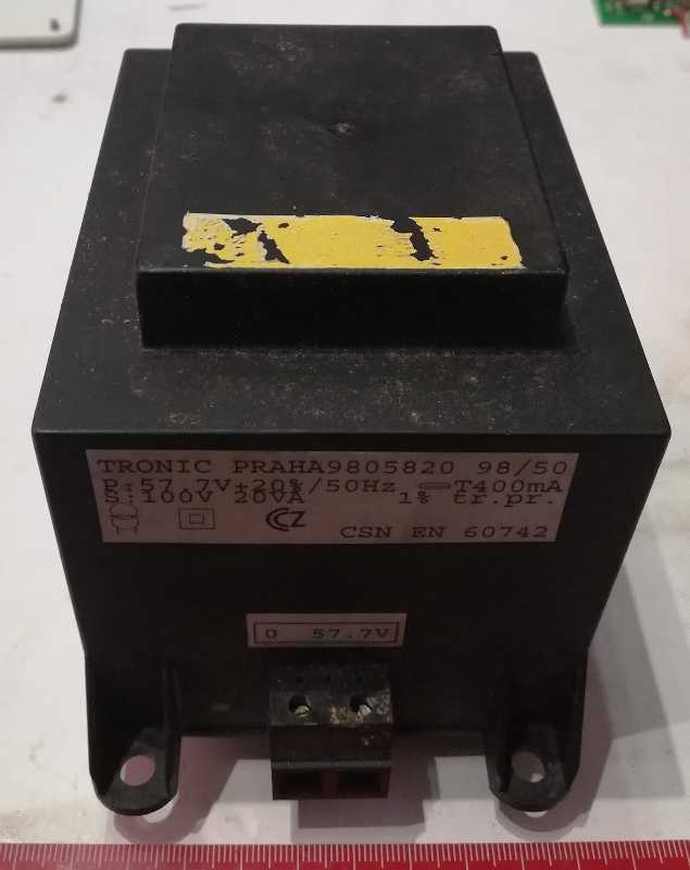 TRONIC-9805820 - trafo 57,7V 50Hz / 100V 20VA, starší   .. cena na dotaz / price on request